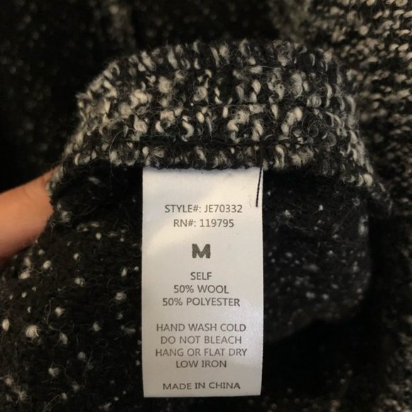 NWT Nasty Gal Charcoal Oversized Wool Knit Coat - Picture 4 of 6